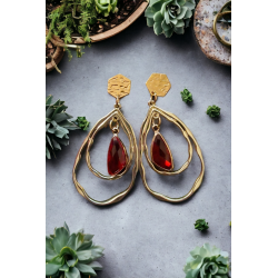 Boucles d'oreilles Jasmine rouge