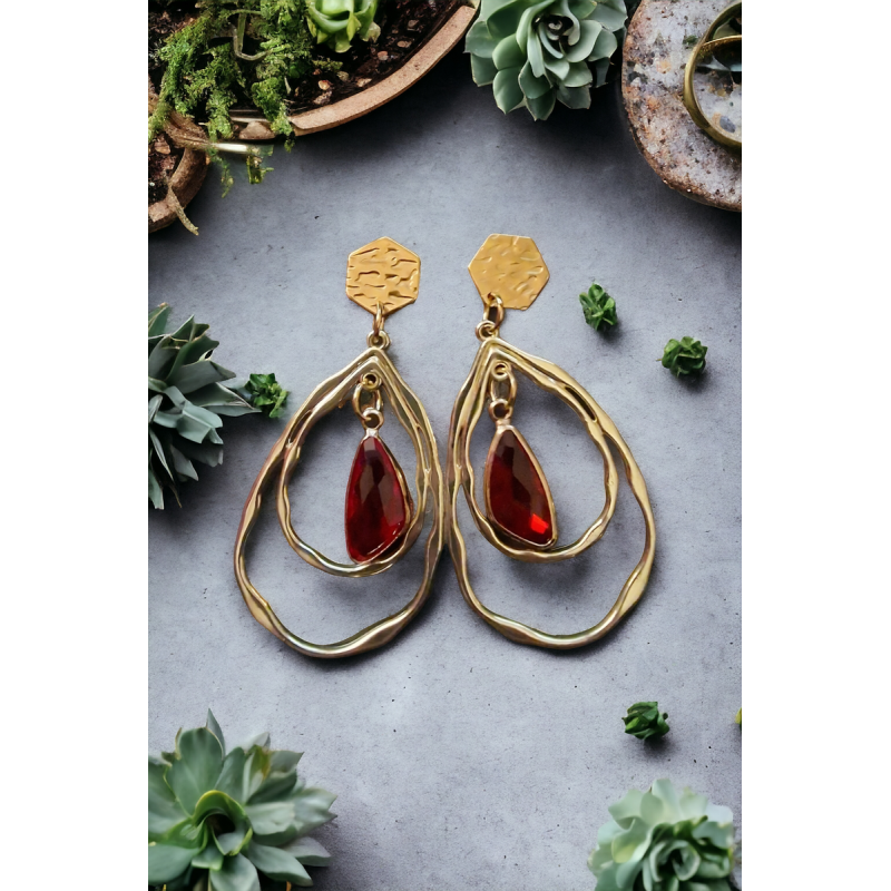 Boucles d'oreilles Jasmine rouge Boucles d'oreilles Jasmine rouge