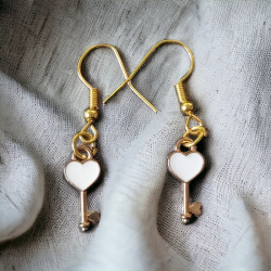 Boucles d'oreilles Clés coeur