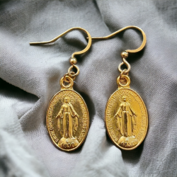 Boucles d'oreilles médaille miraculeuse