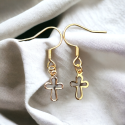 Boucles d'oreilles mini croix