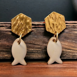 Boucles d'oreilles Victoria blanc