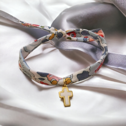 Bracelet liberty avec croix émaillée