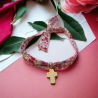 Bracelet liberty avec croix émaillée