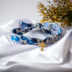 Bracelet liberty avec croix dorée