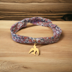 Bracelet liberty avec une colombe dorée