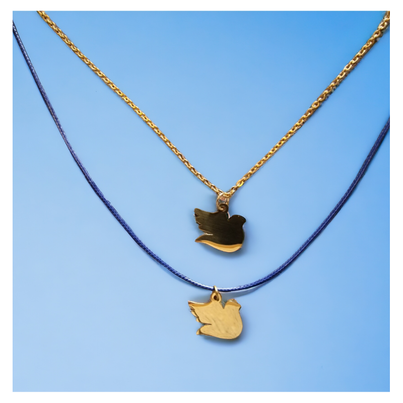 Collier colombe cordon ou chaine