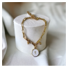 Bracelet croix émaillée ronde