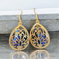 Boucles d'oreilles Liz bleues