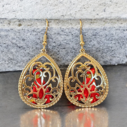 Boucles d'oreilles Liz rouges